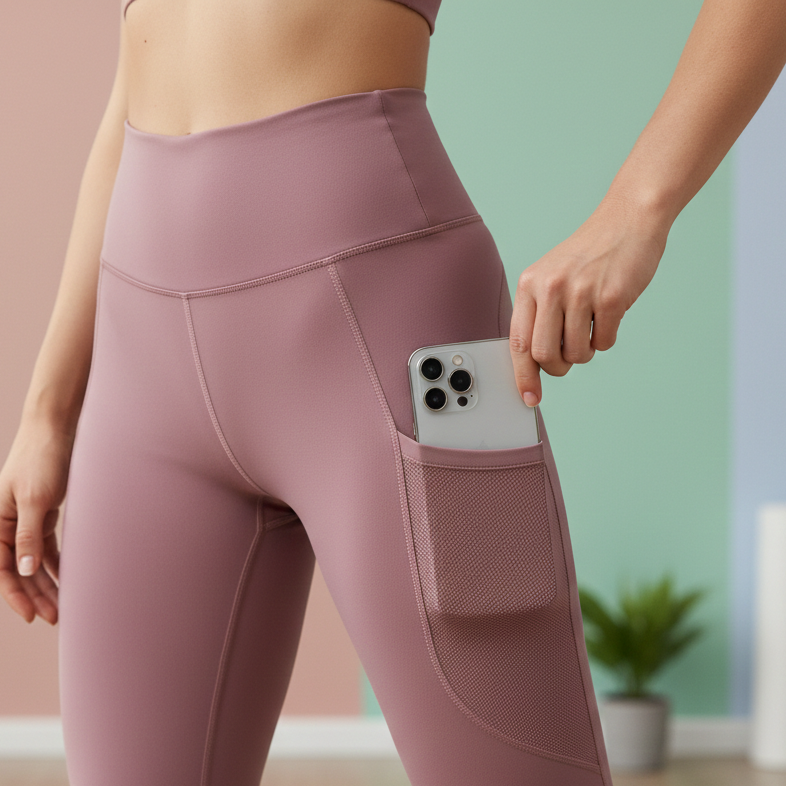 Leggings de talle alto con bolsillo